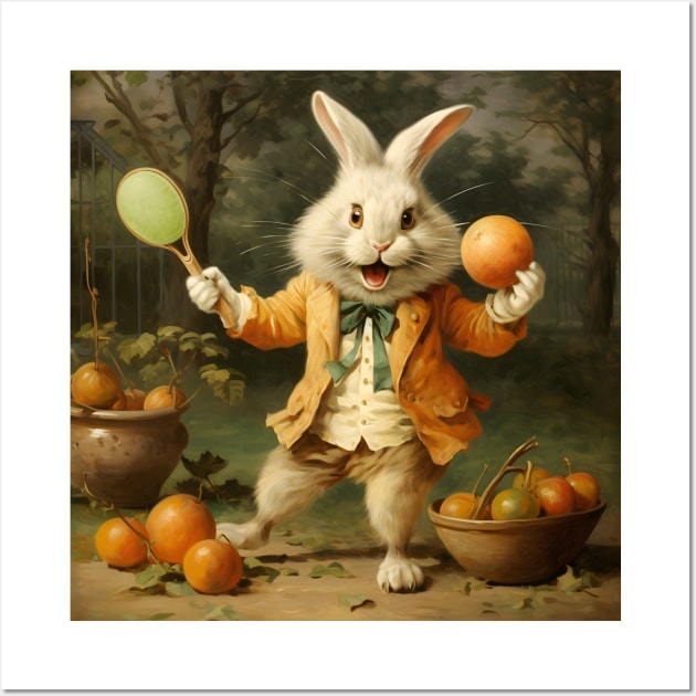 Easter Bunny And Pumpkins Wall Art by MiracleROLart